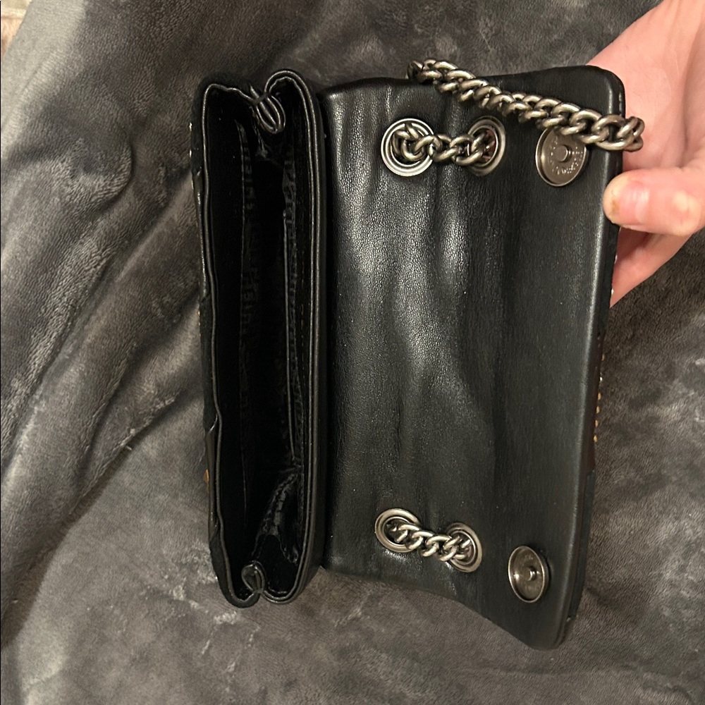 Kurt Geiger (The Kensington)Studded Black and Gold Chain Shoulder Bag - Picture 4 of 5